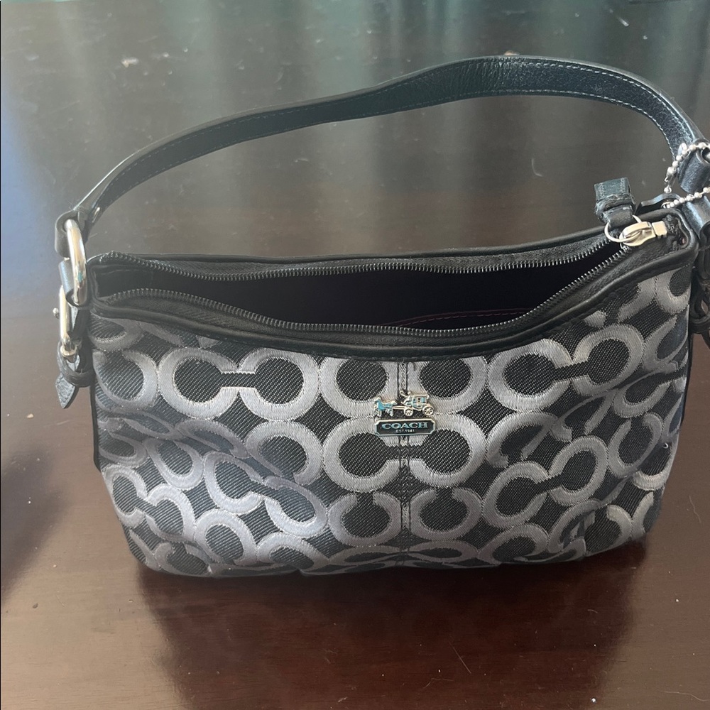 Coach Monogram Black and Silver Handbag
